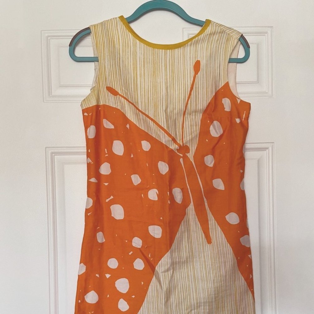 Butterfly Sleeveless Yellow & Orange Vintage Summer Dress